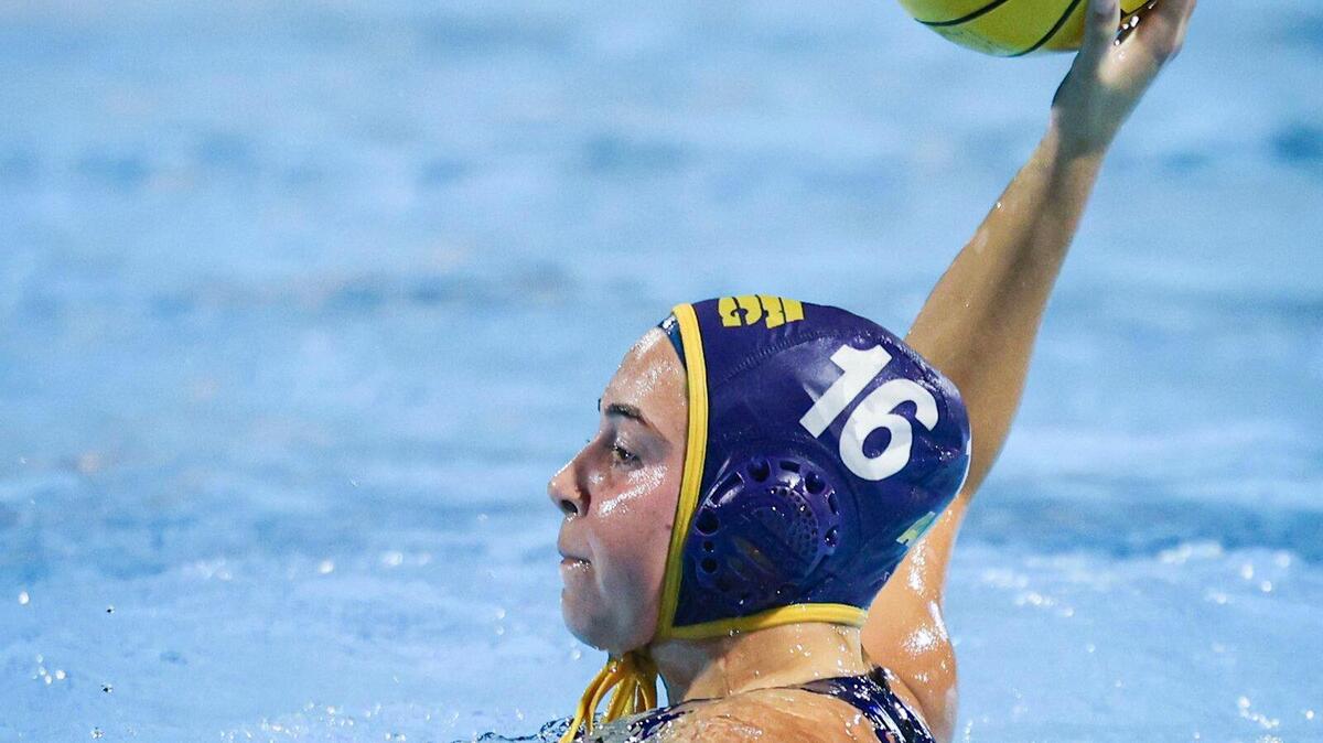 Tessa Pettit winds up to shoot. Arroyo Grande girls water polo beat Righetti 11-5 on Oct. 30, 2024, to win another Mountain League title. The Eagles won the CIF-Central Section title with a 15-9 victory over Clovis East on Saturday.