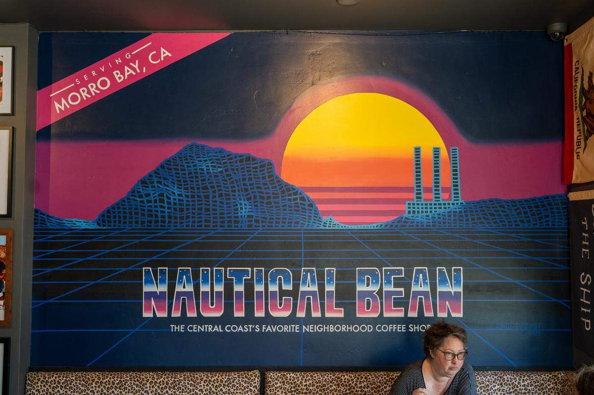 A mural decorates a wall of the new Nautical Bean location, pictured on Wednesday, Sept. 3, 2025. Nautical Bean's fifth location in San Luis Obispo County opened in Morro Bay at 911 Main Street on Labor Day weekend.