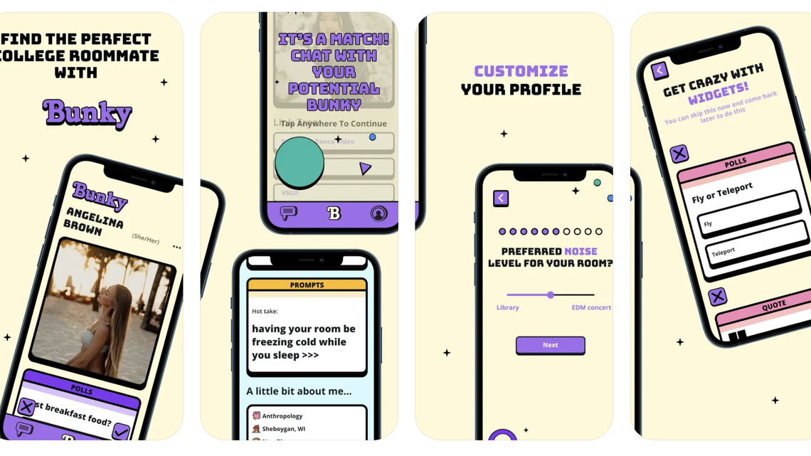 Cal Poly pair creates app to help college students find roommates. Get a look at Bunky