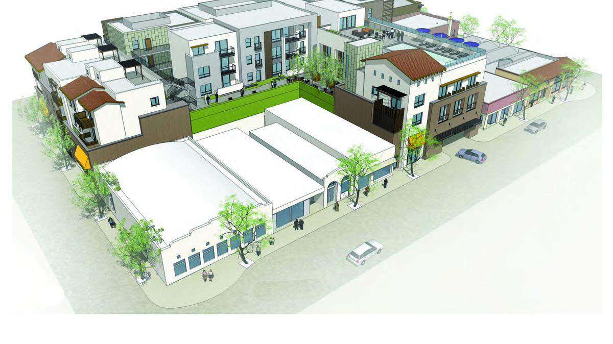 Rendering of the Garden Street Terraces looking toward the corner of Broad and Marsh streets.