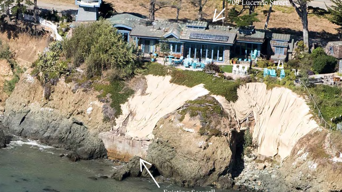 The California Coastal Commission approved a coastal development permit for the construction of a seawall to protect a home at 709 Lucerne St. in Cayucos on Oct. 10, 2025.
