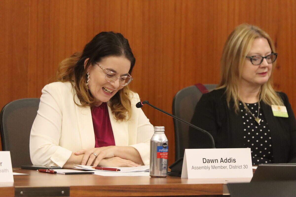 San Luis Obispo County Assembly member Dawn Addis spoke on a May 8, 2026, panel in SLO City Hall to discuss gaps in local care for the severely mentally ill.