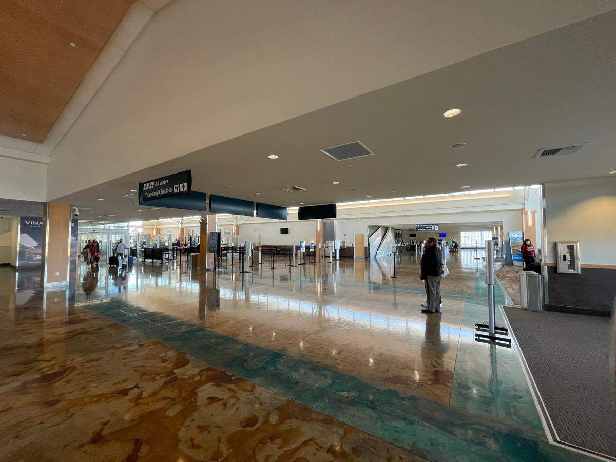 Though it was fairly busy outside, inside the San Luis Obispo County Airport appeared slightly less hectic, with only a few people waiting in security or at the ticket counter.