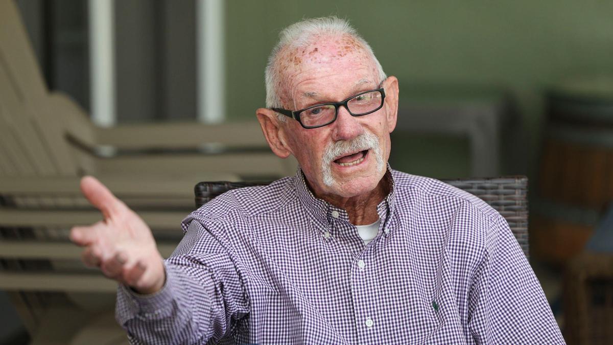 Stan Williams speaks at a meeting of Nipomo residents and members of Nipomo Action Committee. They shared opinions and alternatives to Dana Reserve on April 1, 2024.