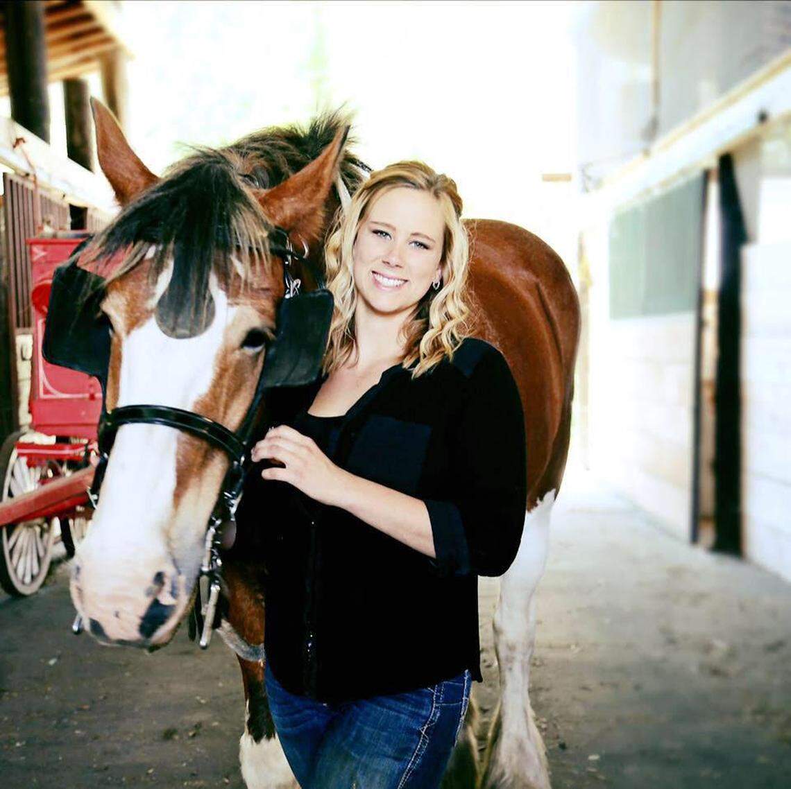 Tara Covell of the Covell’s Clydesdale Ranch in Cambria.