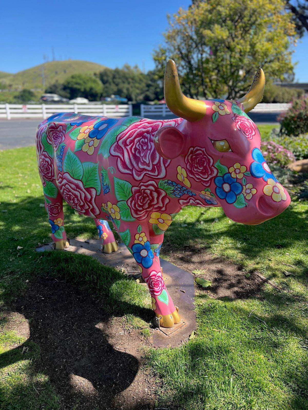 The Madonna Inn in San Luis Obispo is home to two CowParade cow sculptures “Lady Moodonna,” pictured here, and “Baby Moodonna,” both created by artist Kelly Asuncion.