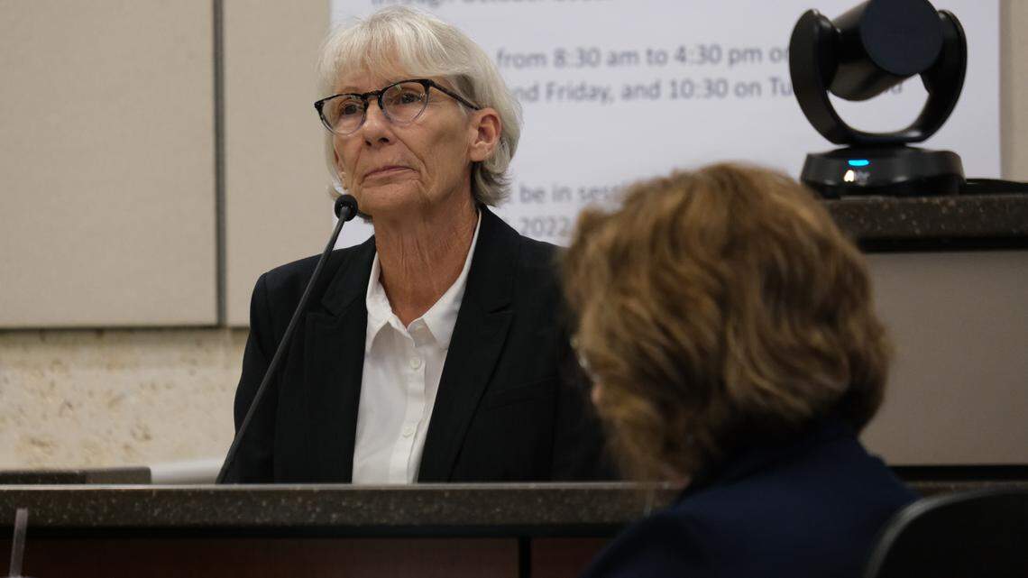 Christine Arrington, an archaeologist who specializes in human remains, testifies at the Kristin Smart murder trial at Monterey County Superior Court in Salinas on Sept. 1, 2022.