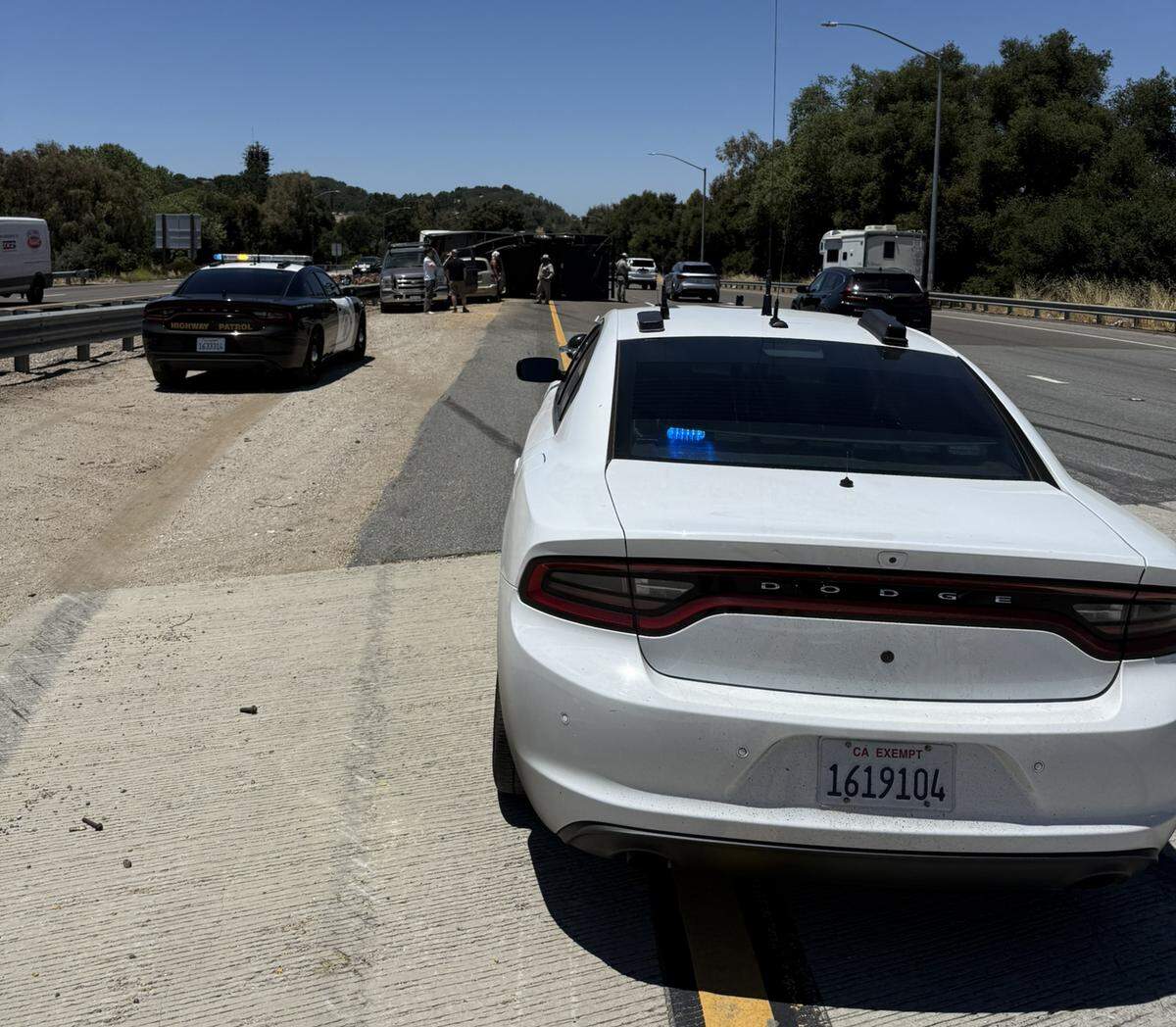 A 25-foot RV overturned on Highway 101 near Atascadero on June 16, 2025, causing stand-still traffic in northern San Luis Obispo County.