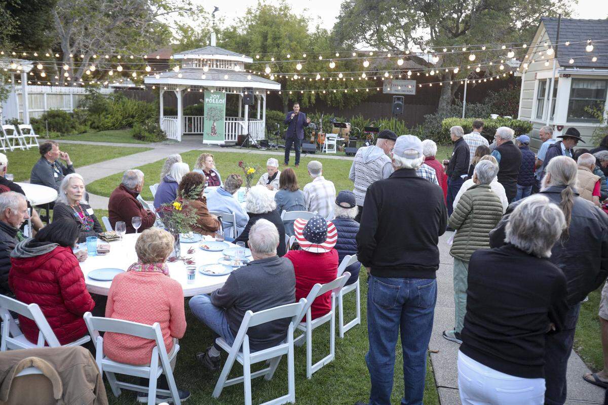 Jimmy Paulding addresses his party at Heritage House in Arroyo Grande. Supporters gathered to see their candidate for District 4 of the San Luis Obispo County Board of Supervisors on June 2, 2026.