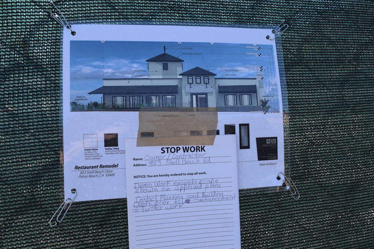 The Alex Bar-B-Q building on Shell Beach Road is slated to be a new restaurant by Compass Health. City representatives have since halted work on the project.