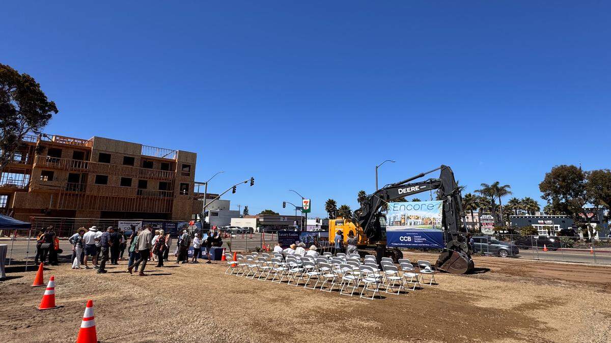 Developer Coastal Community Builders broke ground on “Encore,” a 59-unit mixed-use condo complex on West Grand Avenue Thursday, June 27, 2024.