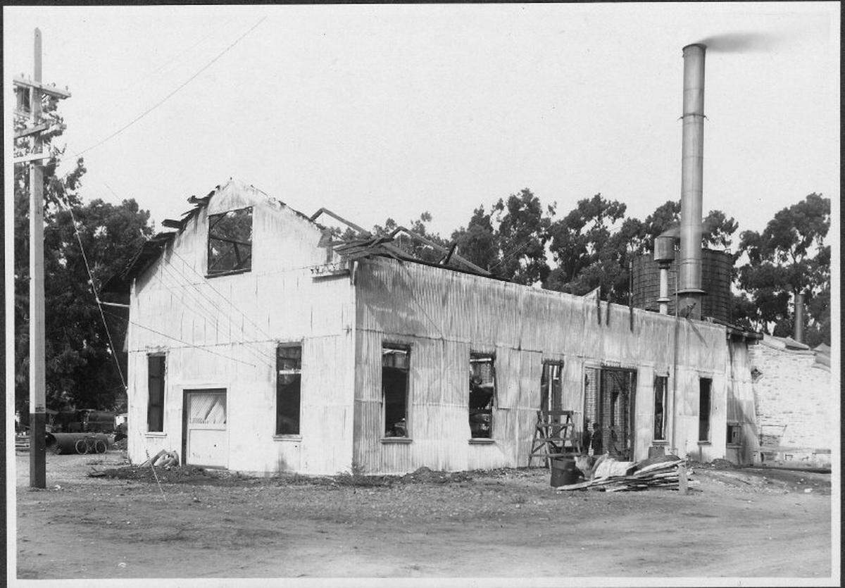 The manufactured gas plant in San Luis Obispo was mostly destroyed after a fire burned through the site on Oct. 14, 1907.
