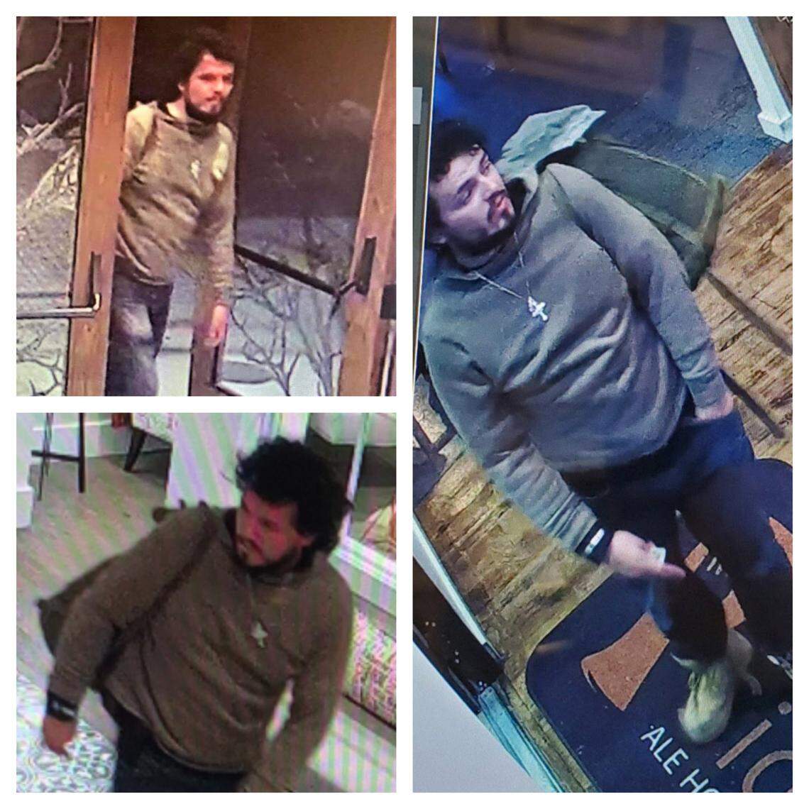 Photos of the suspect in Wednesday’s shooting in Paso Robles show him entering the lobby of the Piccolo hotel and at Street Side Ale House.