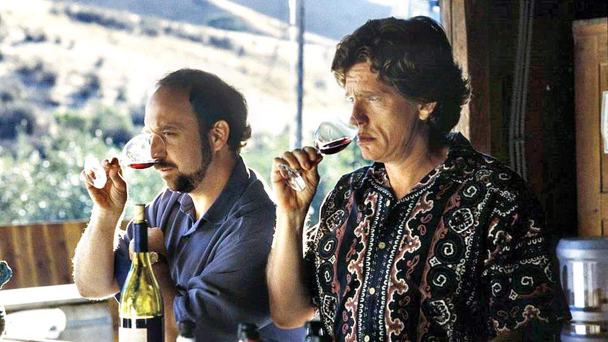 Paul Giamatti and Thomas Hayden Church appear in a scene from the 2004 film “Sideways.”