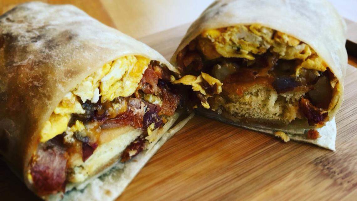 Órale Taqueria in Paso Robles will offer a doughnut breakfast burrito — AKA a "doughrito" — as a special Friday, June 1, 2018. The doughnut is stuffed into the burrito with the other breakfast ingredients.
