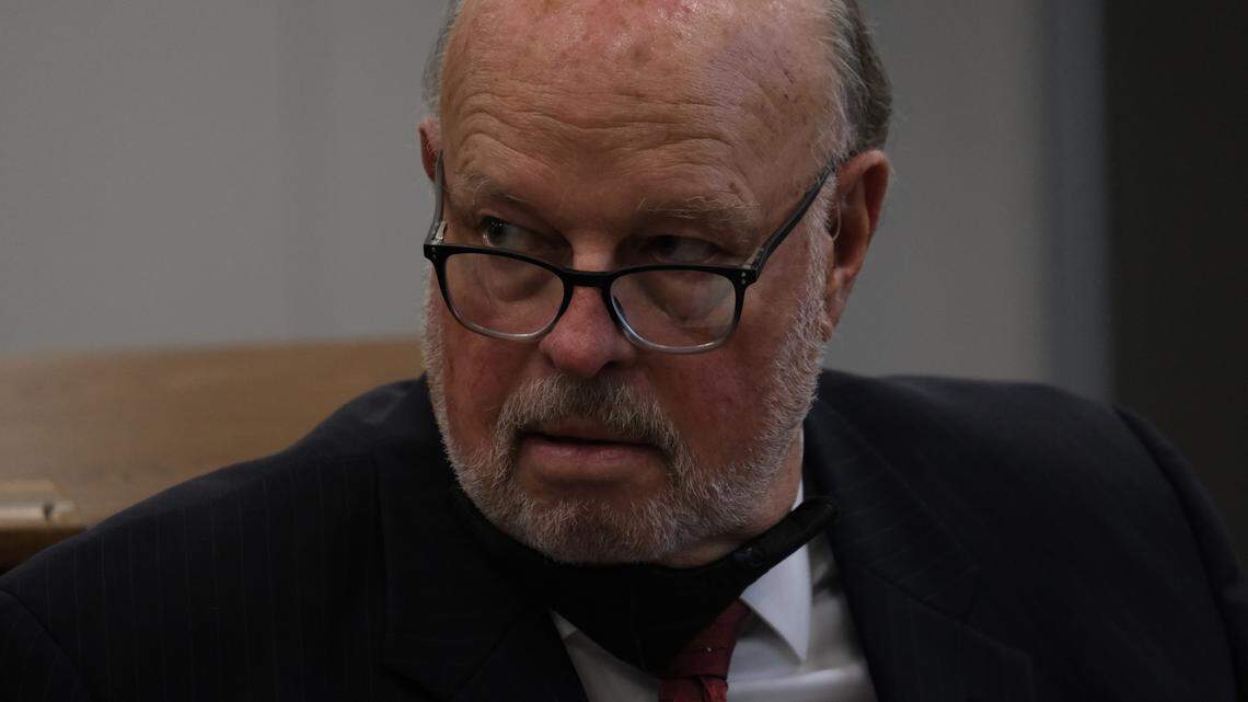 Defense attorney Robert Sanger inside Monterey County Superior Court in Salinas on Sept. 8, 2022. Sanger’s client, Paul Flores, is on trial for the 1996 murder of Kristin Smart.
