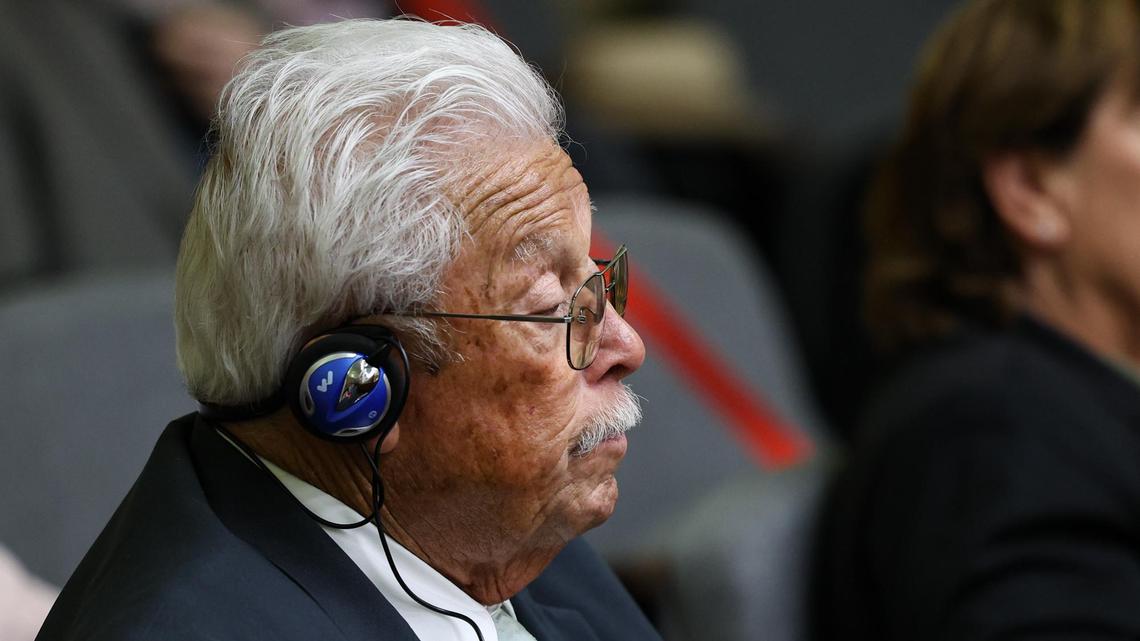 Ruben Flores listens to proceedings April 20, 2022. Judge Craig van Rooyen announced that the Kristin Smart murder trial will be moved to Monterey County.