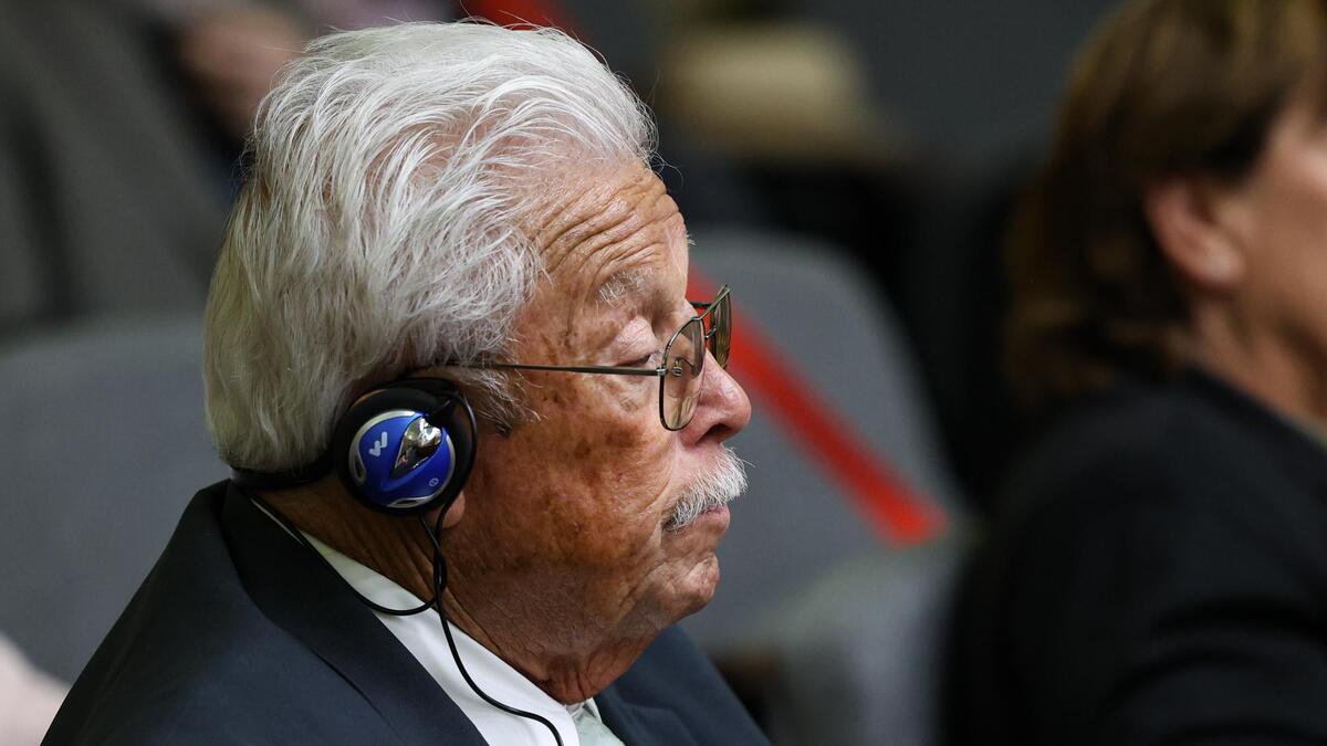Ruben Flores listens to proceedings April 20, 2022. Judge Craig van Rooyen announced that the Kristin Smart murder trial will be moved to Monterey County.