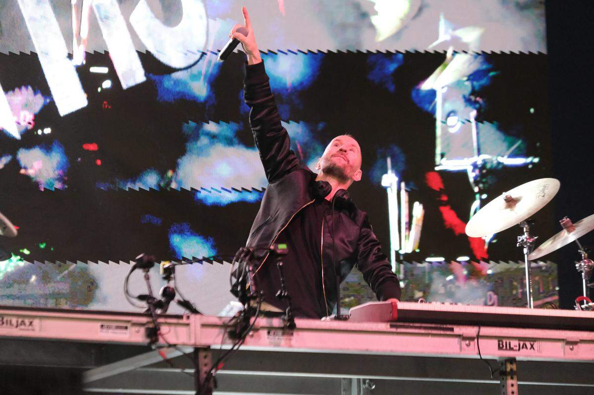 Galantis performs at Cal Poly’s “Morning on the Green” music festival on March 15, 2025. The festival was sponsored by the university to give students a safer option instead of partying in the streets on St. Fratty’s Day.