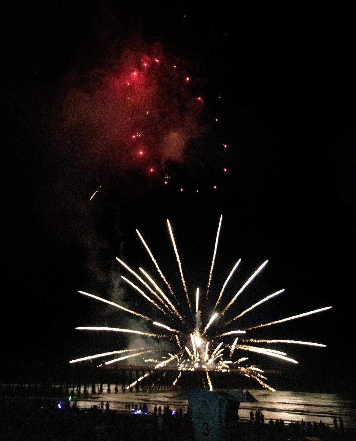 Mild weather and clear skies brought the crowds to the beach for the Pismo Beach firework show, Monday, July 2022.