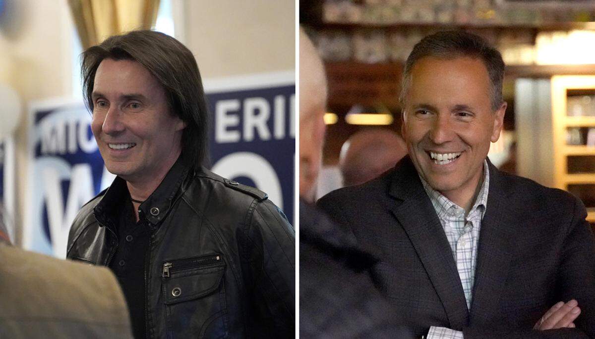 Michael Erin Woody, left, and Jim Dantona are competing for the San Luis Obispo County District 2 supervisor race in the 2026 election.