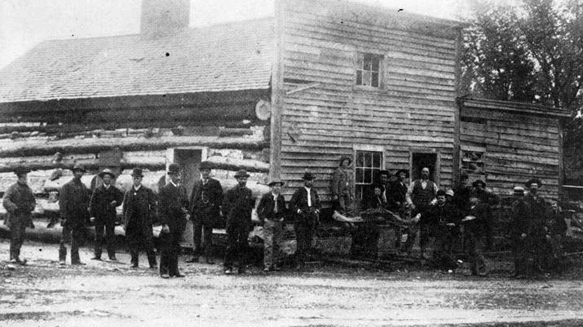 Horace Greeley's stagecoach stopped at the original Mormon Station that was built along the Carson River route, later Genoa, in 1850.