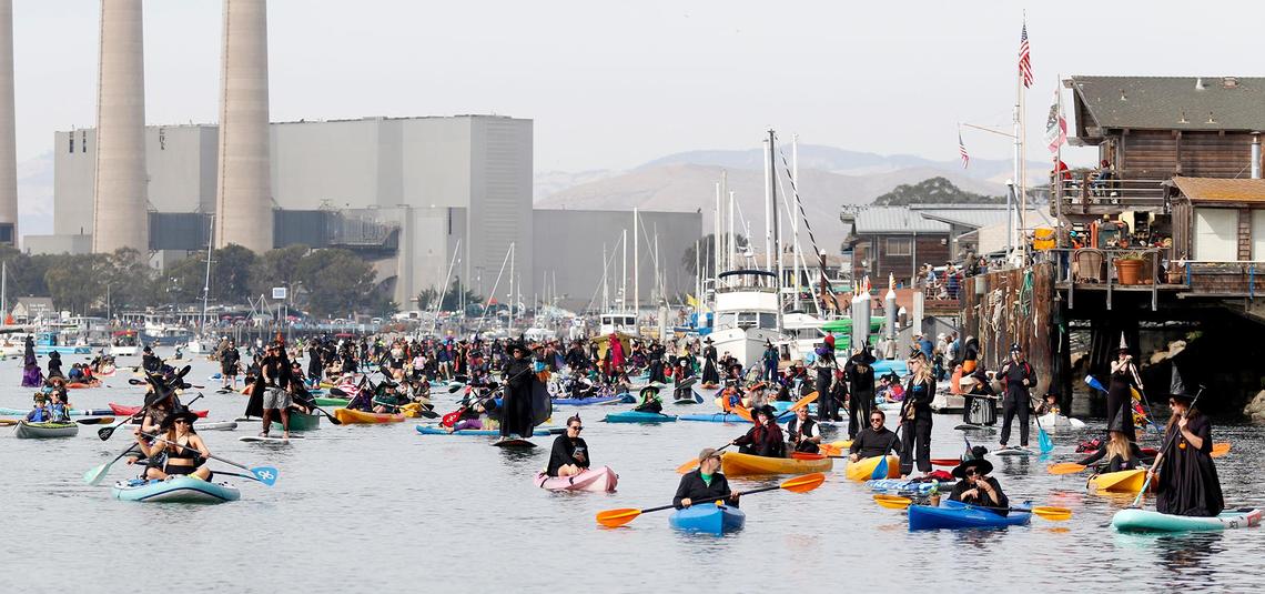 Witches and warlocks took over the waters in Morro Bay on Saturday, Oct. 26, 2024, for their annual cackling cruise around the harbor.