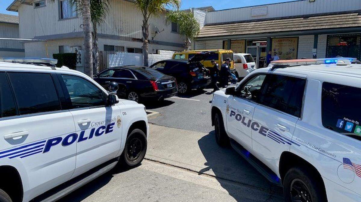 Grover Beach Police Department recovered a stolen car from a parking lot near Farrell Avenue and 13th Street on June 18, 2024. The car was reported stolen in San Diego.