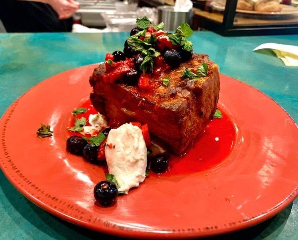 The French Connection is a sweet bread pudding French toast available at the Morning After Cafe in Paso Robles.