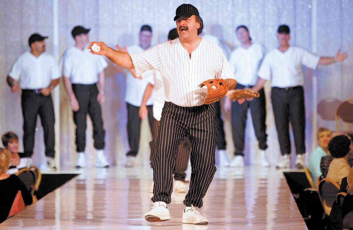 Katcho Achadjian, center, and others perform “You’ve Gotta Have Heart” during the Fashion Show and PhyllisÕ Musical Revue March 2, 2007
