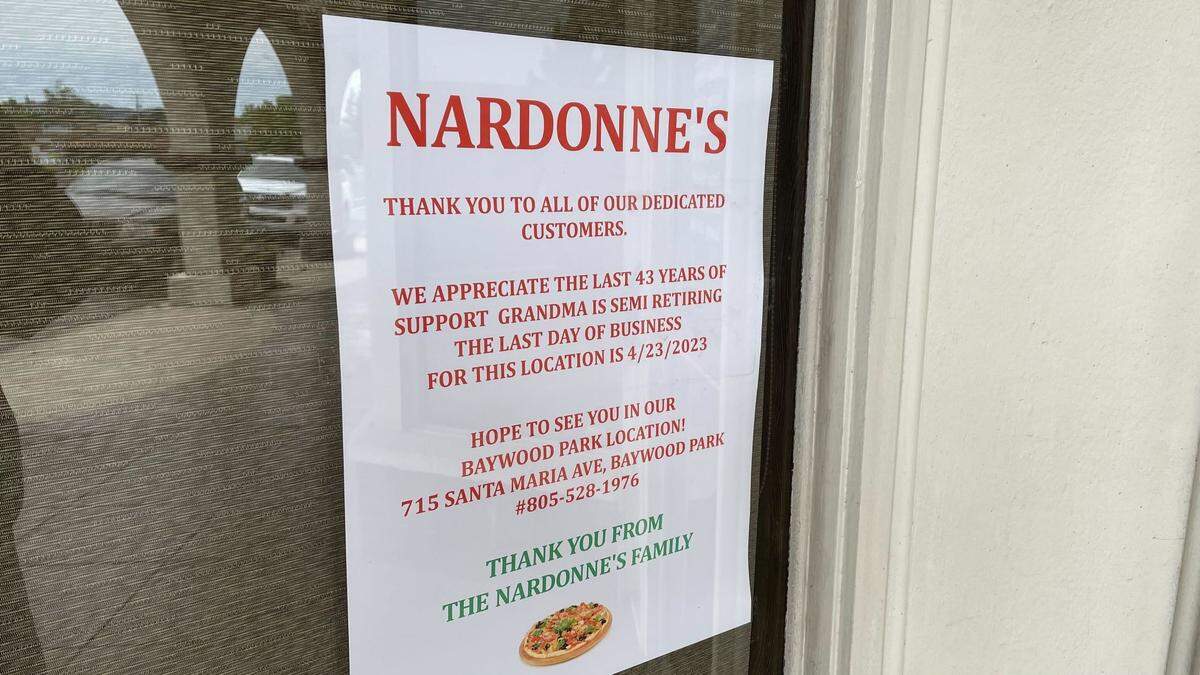 Beloved restaurant Nardonne’s La Famiglia Pizzeria has closed its Atascadero location after more than 40 years.