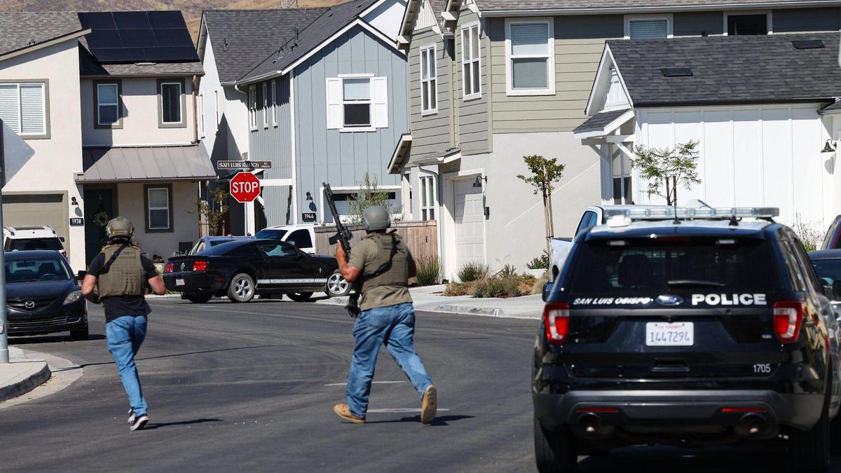 Law enforcement converged on the San Luis Ranch neighborhood in pursuit of a shooting suspect. Joshua Arnold, 41, of Visalia, was arrested after shooting incidents in Grover Beach and San Luis Obispo on Aug. 17, 2023. He was taken into custody in the San Luis Ranch area.