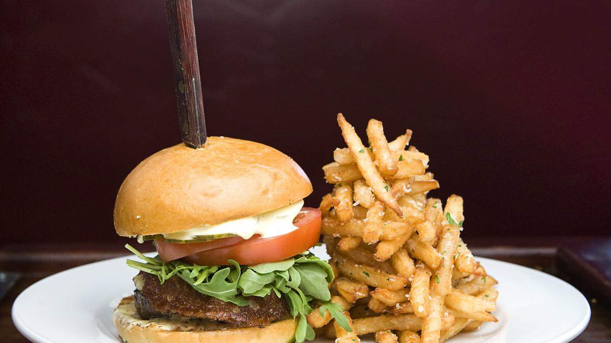 The Black Stallion Burger features a hand-formed patty of grass fed, organic chuck and brisket. 