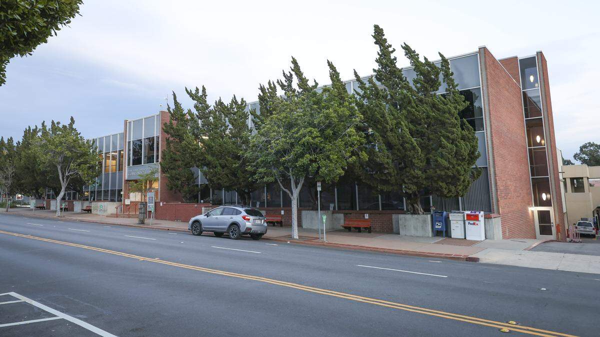 The San Luis Obispo County Courthouse Annex on Palm Street. The $1 million mid-century modern building on Palm Street was designed by John Badgley and opened in July 1964.