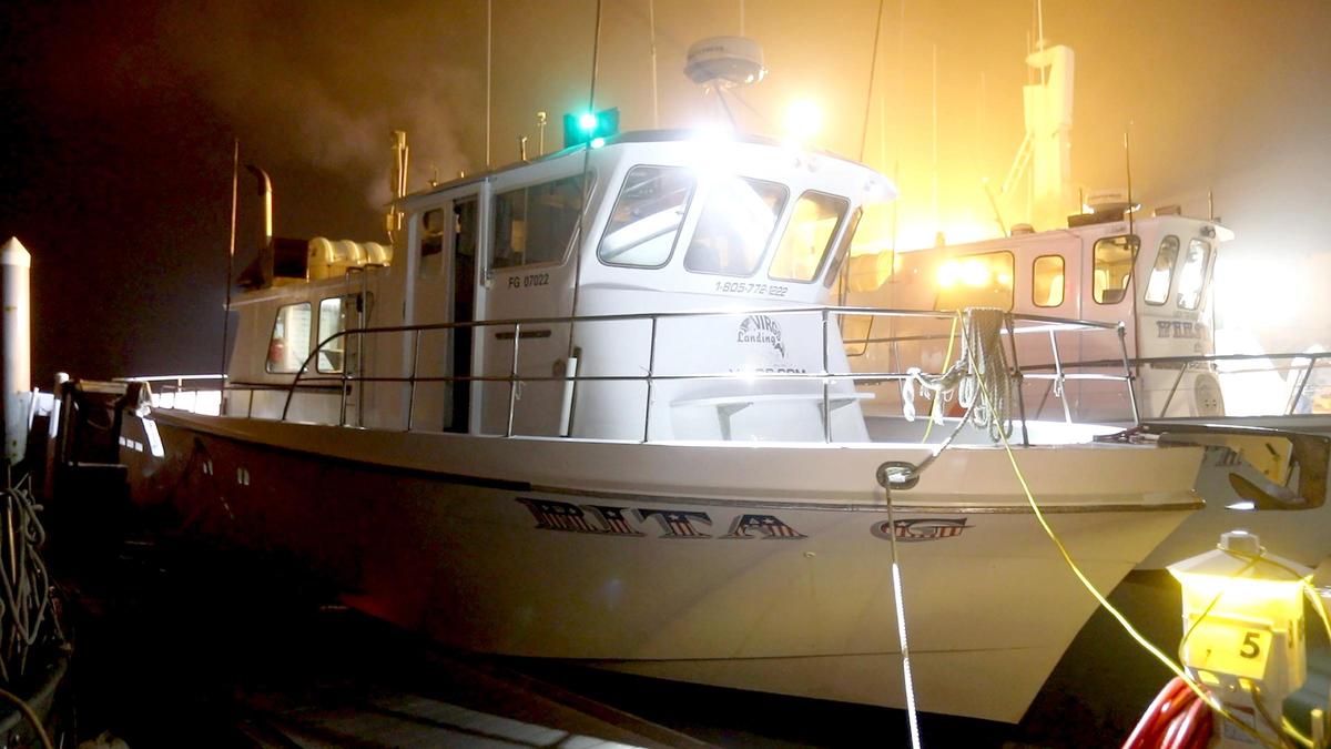 The charter boat Rita G, owned and operated by Virg’s Landing in Morro Bay, is docked and ready for the crew to come aboard for a California Collaborative Fisheries Research Program trip to conduct research on the Central Coast fish population on Aug. 9, 2019.