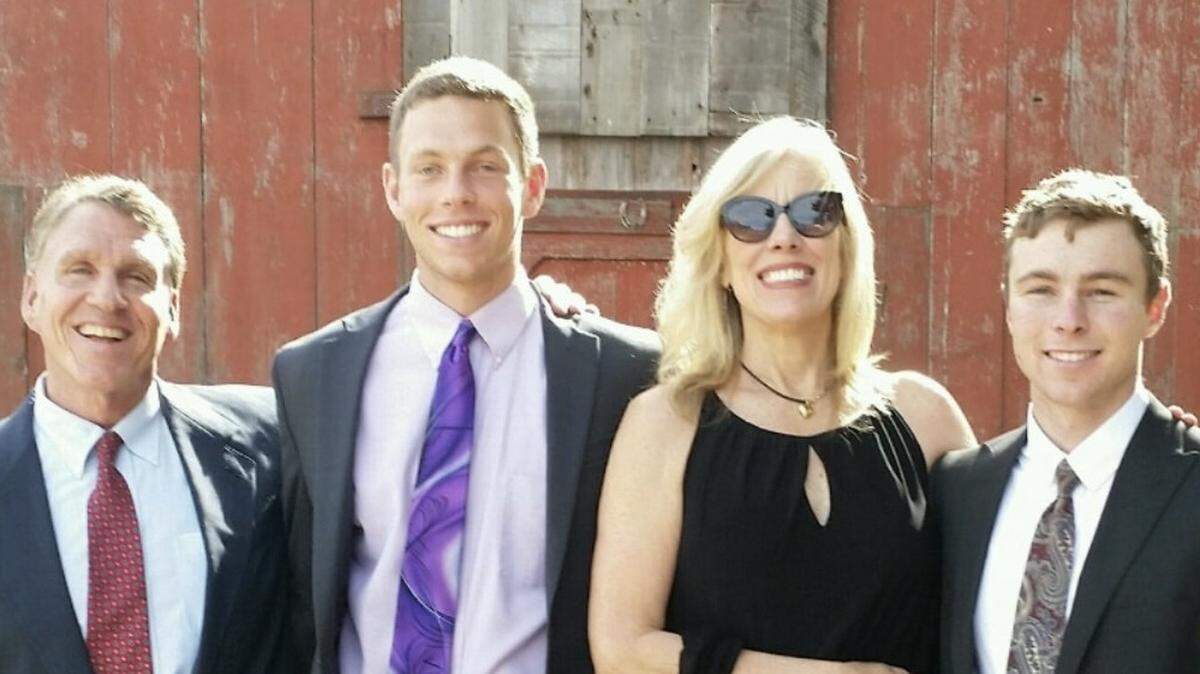 From left, Kyle, Thor, Amby and Chance Ronemus, former longtime residents of Cambria, pose for a 2019 Christmas card photo.