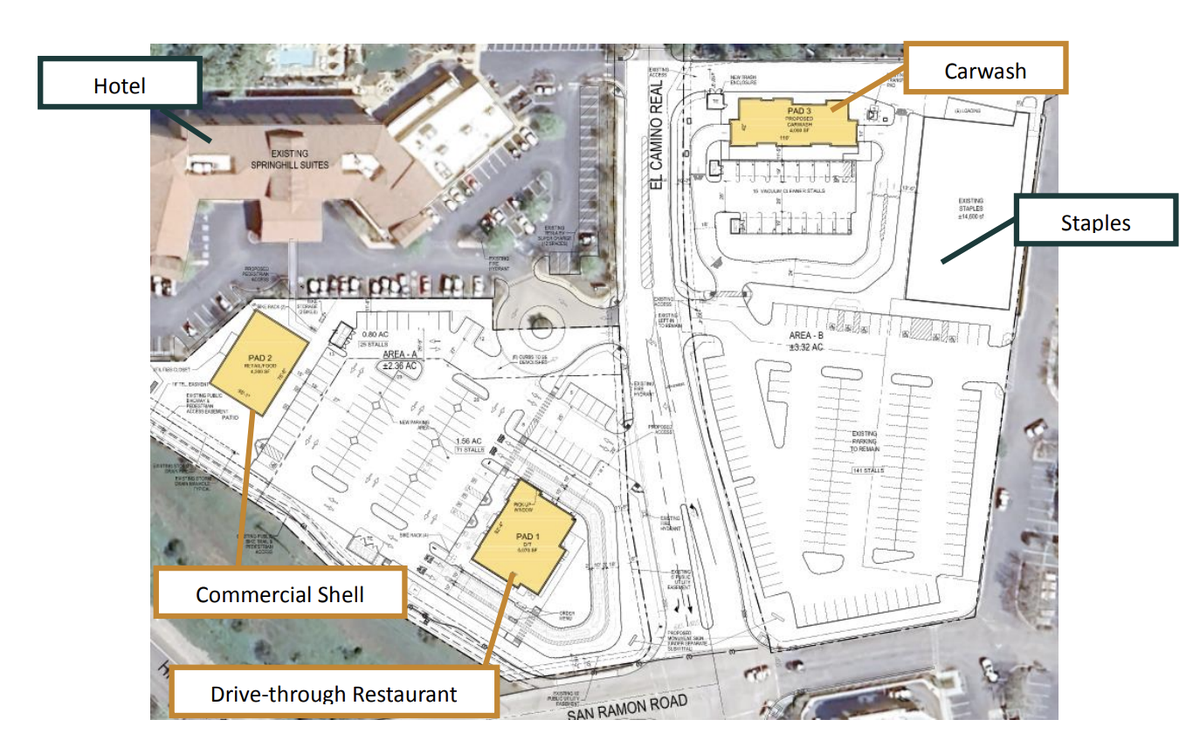 A new Chick-fil-A drive-through restaurant, a car wash and another storefront will be built on three empty lots in Atascadero near Springhill Suites and Staples that have been unfilled since 1999, according to master development plan amended by the City Council on March 24, 2026.