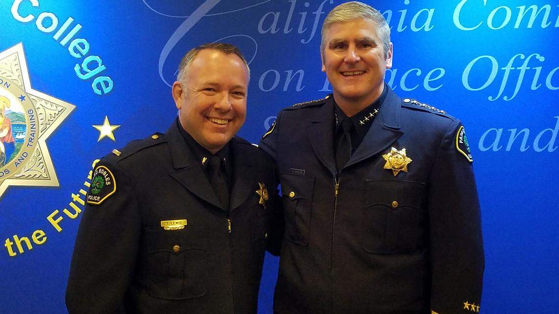Ty Lewis, left, will replace Robert Burton as Police Chief of Paso Robles effective July 15, 2018.