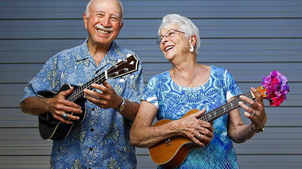 Richard and Carol Roberts of Grover Beach perform in a band called The Flaming Ukuleles.
