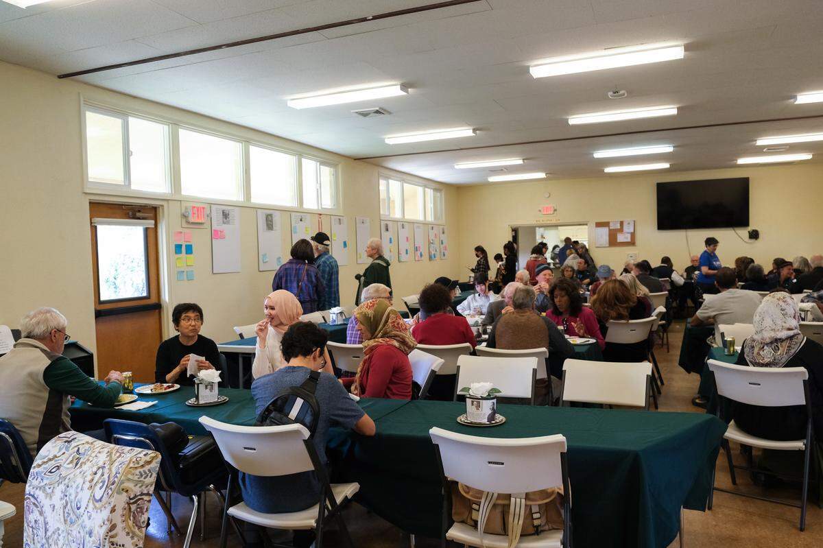 More than 140 people gathered at Unitarian Universalist Church in San Luis Obispo on Jan. 15, 2024, to celebrate the life and legacy of Dr. Martin Luther King Jr. at an event hosted by NAACP San Luis Obispo.