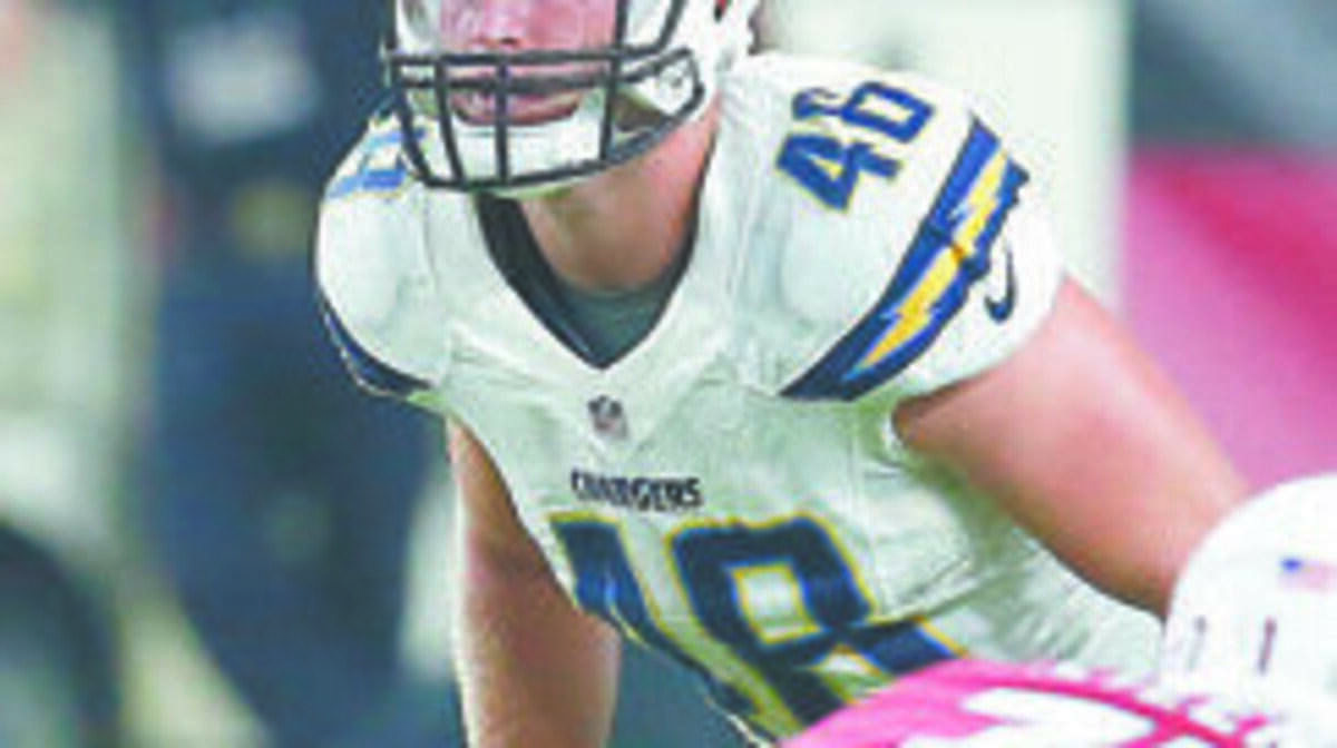 San Diego Chargers linebacker Nick Dzubnar lead the team in the preseason with 25 tackles. Last year, he set Cal Poly's single-season record for tackles.