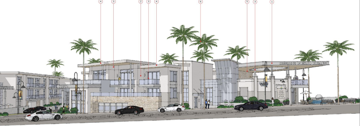 Developer Coastal Community Builders is looking to get the Pismo Beach Planning Commission’s approval for a new mixed-use “gateway” project at the intersection of Price and Dolliver streets. The project would require the demolition of an existing deserted gas station, around 10 residential units and a century-old building formerly home to the Shell Cafe.