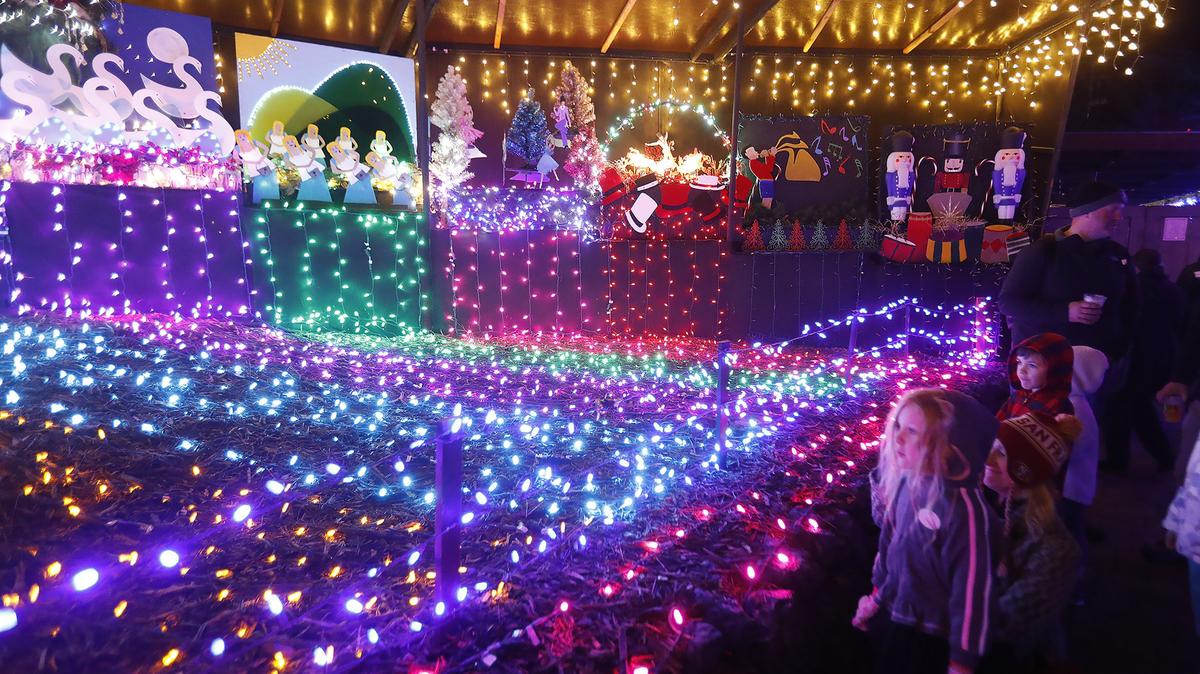 The elaborate light display at Cambria Pines Lodge, seen here in 2019, is closed to the public for a second year in a row.