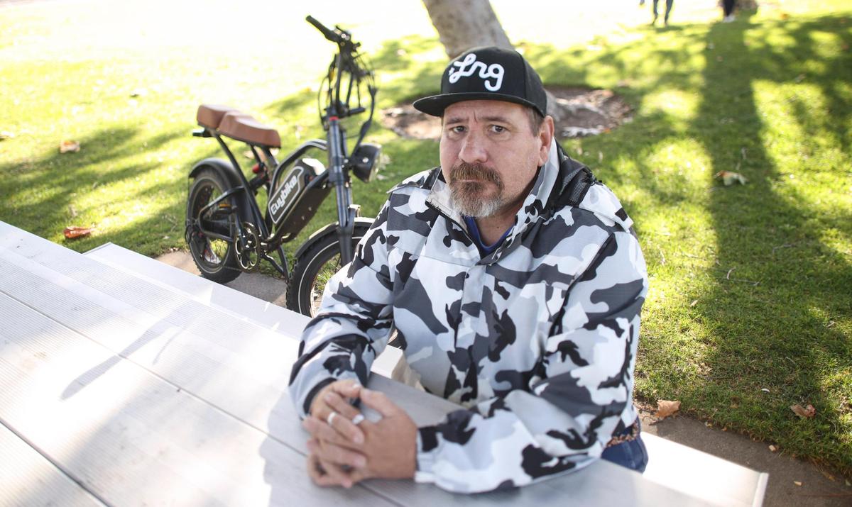 Paul Phillips, a mental health diversion graduate, is housed and working at the Growing Grounds Nursery in San Luis Obispo, seen here on Dec. 8, 2023.