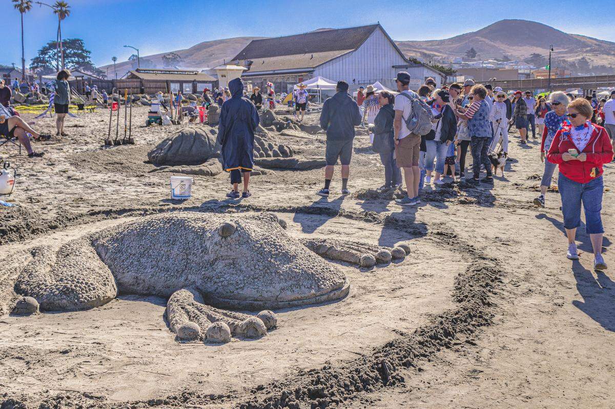 Cayucos’ Fourth of July sandcastle contest featured 24 creative entries on July 4, 2022.