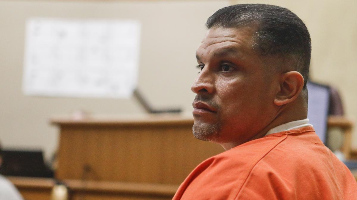 Ignacio Palomar, 40, of Oceano, listens during part of his sentencing hearing on Wednesday. He was convicted of second-degree murder in March for punching Gregory Arthur Rustigian, 38, from behind on Oct. 2, 2014. Rustigian died a month later.
