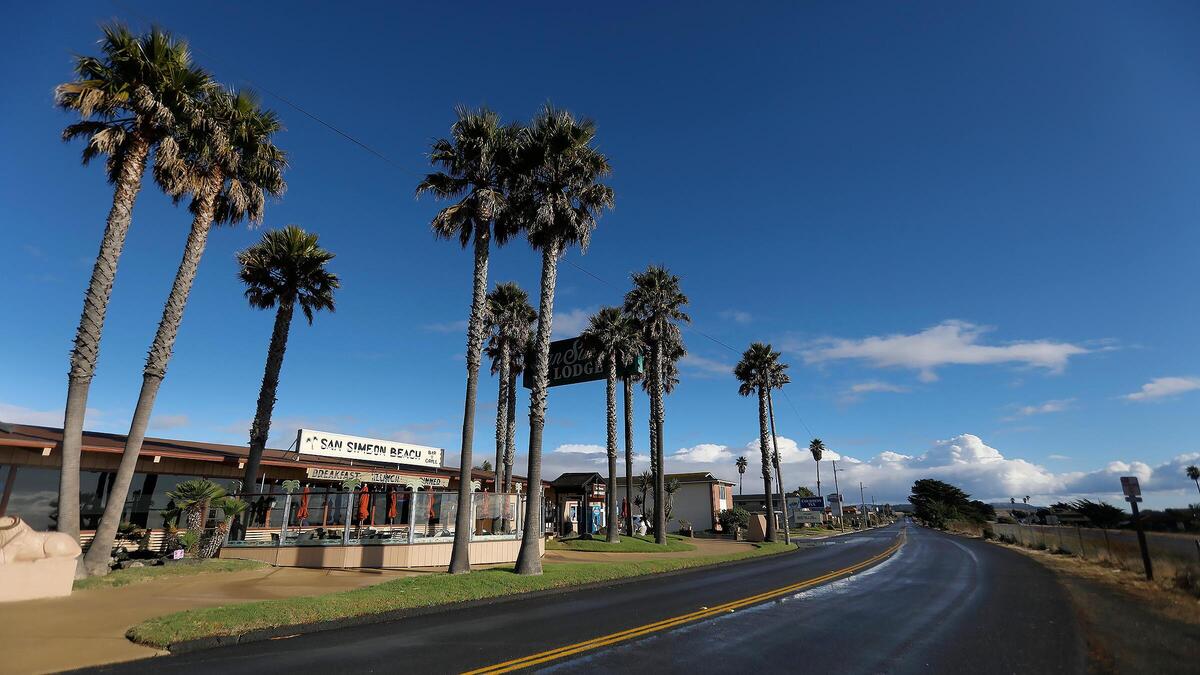 Highway 1 curves through San Simeon.