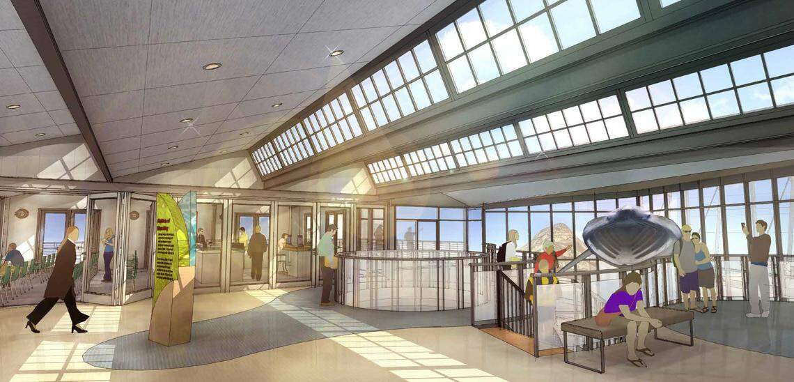 A rendering shows how the interior of the proposed new Morro Bay aquarium might look.