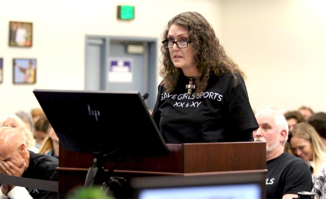Shannon Kessler with Save Girls Sports speaks to the Lucia Mar Unified School District board.