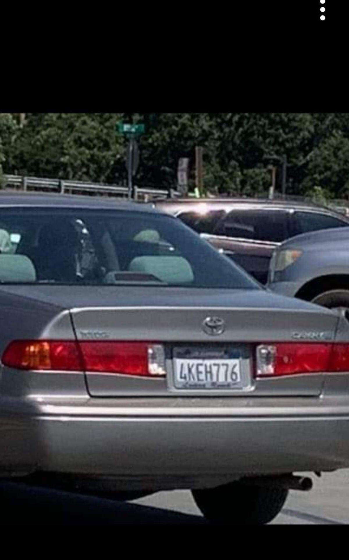 The car driven by one of the men involved in a white pride banner display in Templeton in May 2023.